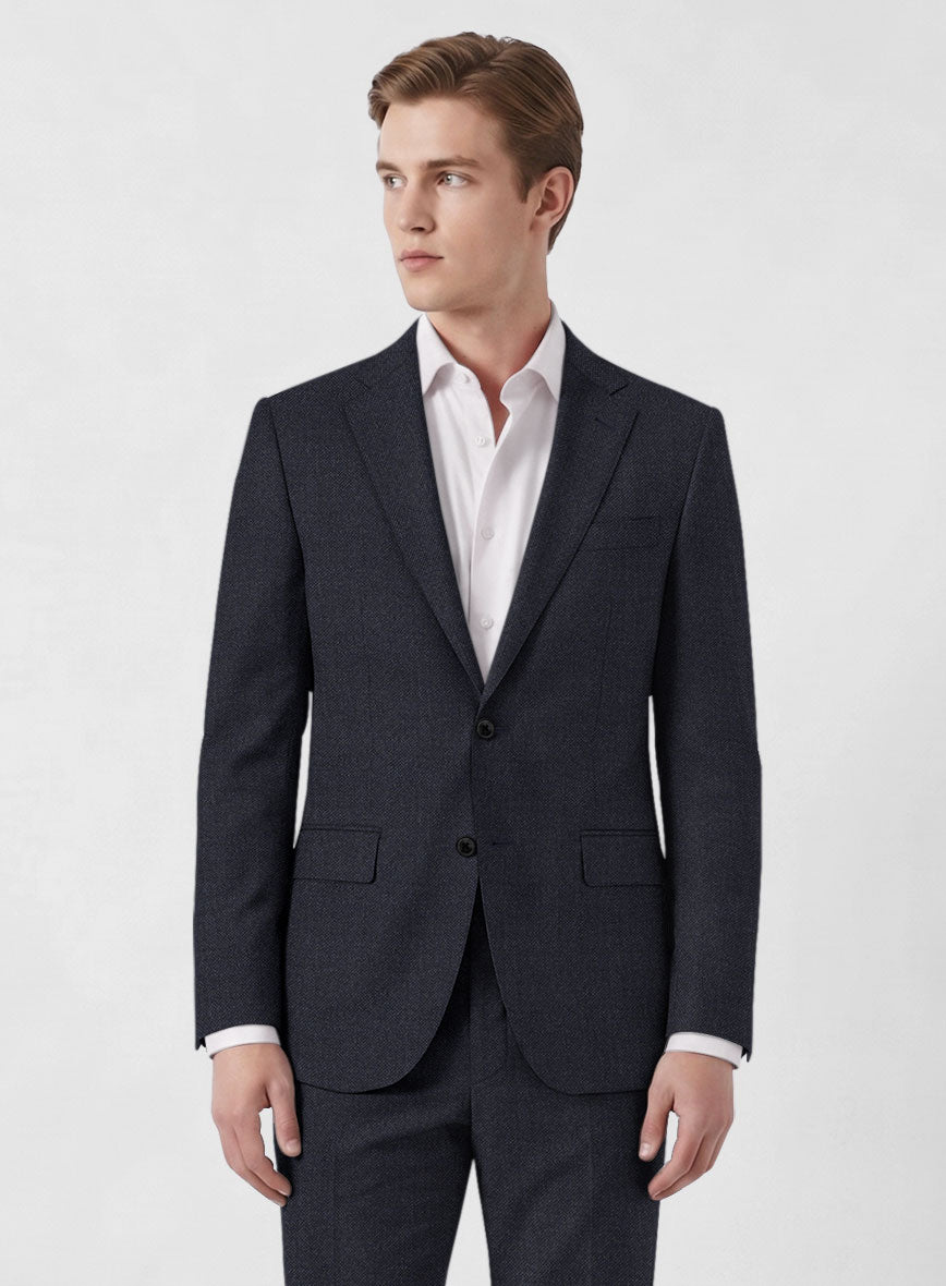 Italian Ombo Blue Birdseye Flannel Jacket - StudioSuits