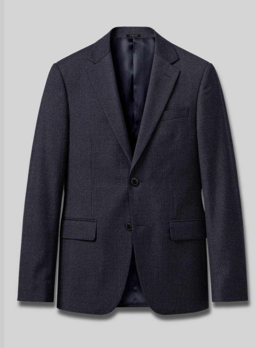 Italian Ombo Blue Birdseye Flannel Jacket - StudioSuits