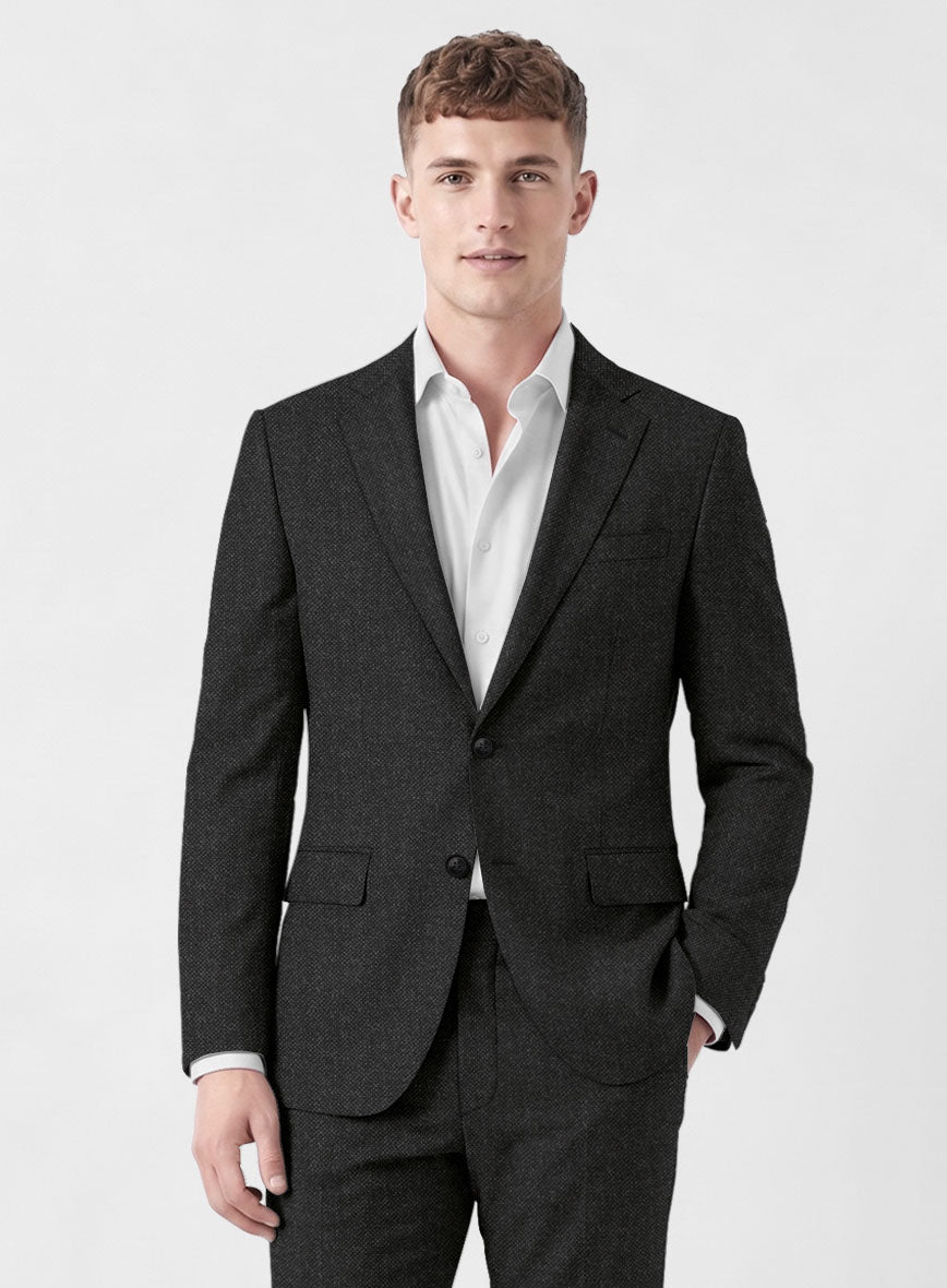 Italian Ombo Charcoal Birdseye Flannel Suit - StudioSuits