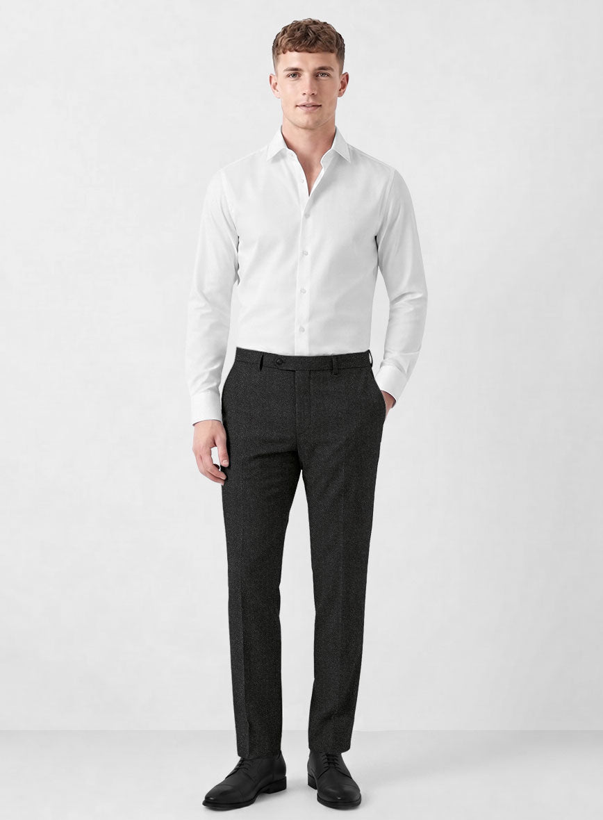 Italian Ombo Charcoal Birdseye Flannel Suit - StudioSuits
