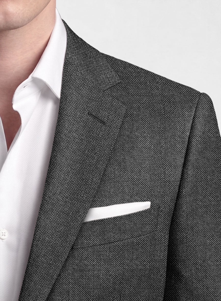 Italian Ombo Dark Gray Birdseye Flannel Suit - StudioSuits