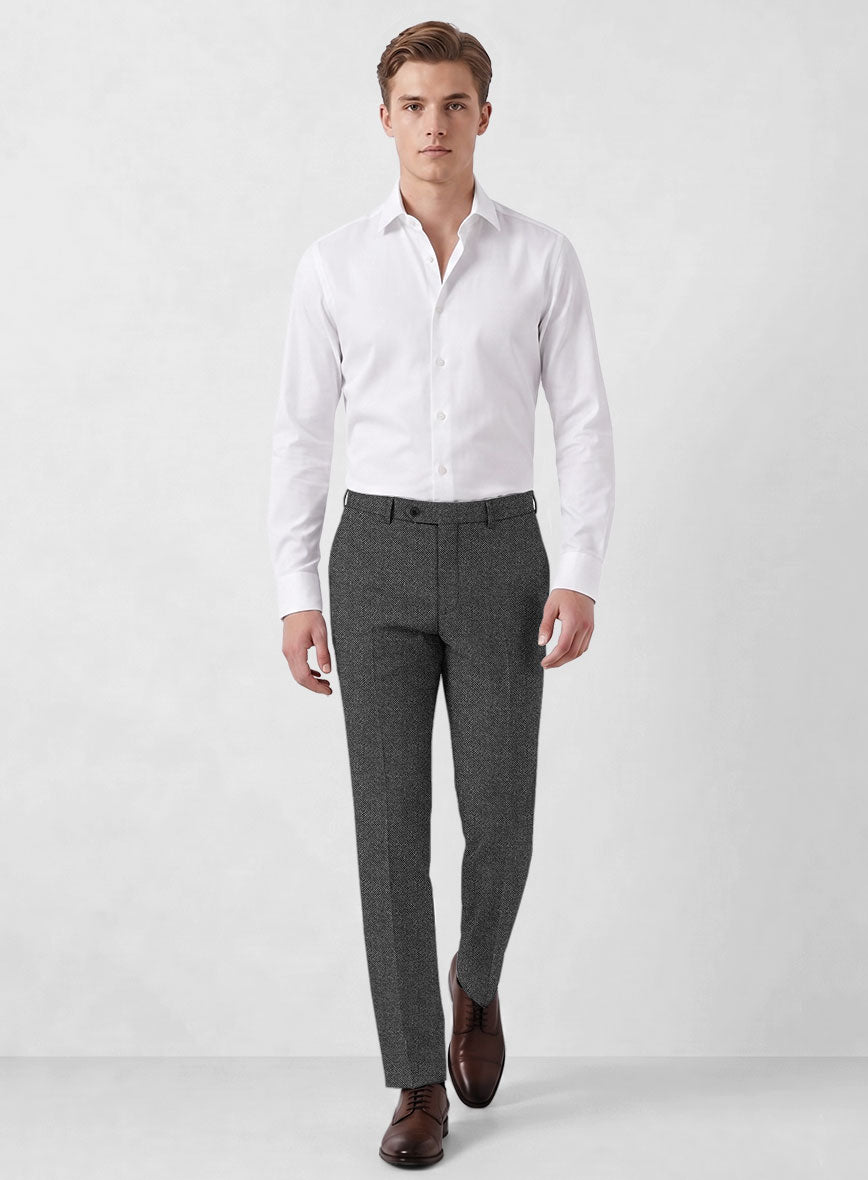 Italian Ombo Dark Gray Birdseye Flannel Suit - StudioSuits