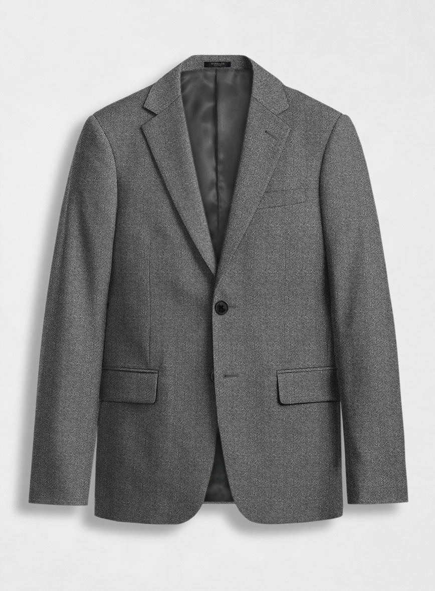 Italian Ombo Gray Birdseye Flannel Jacket - StudioSuits