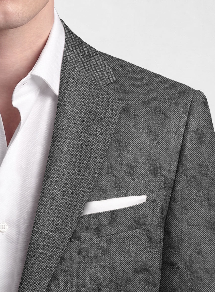 Italian Ombo Gray Birdseye Flannel Jacket - StudioSuits