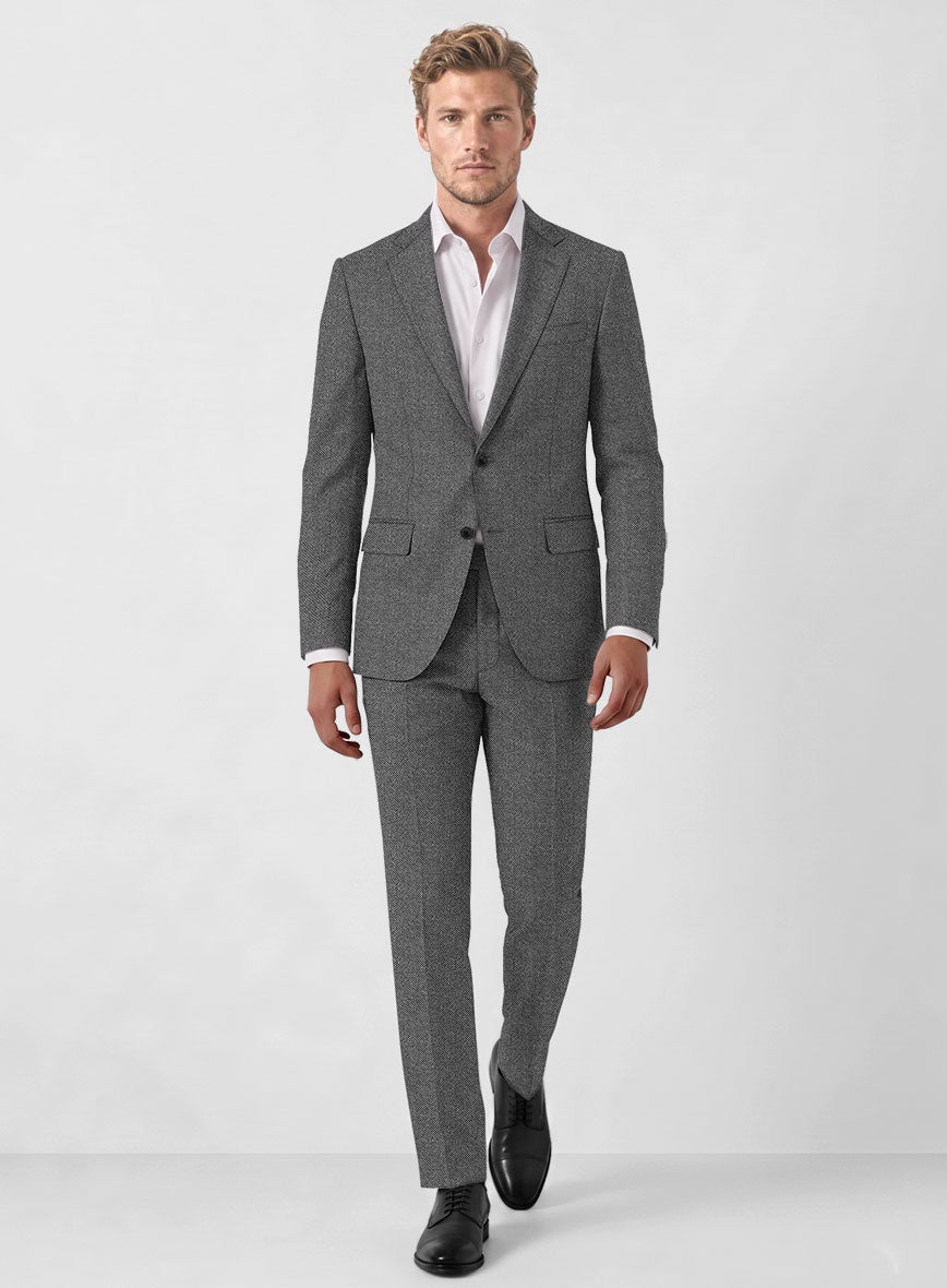 Italian Ombo Gray Birdseye Flannel Suit - StudioSuits