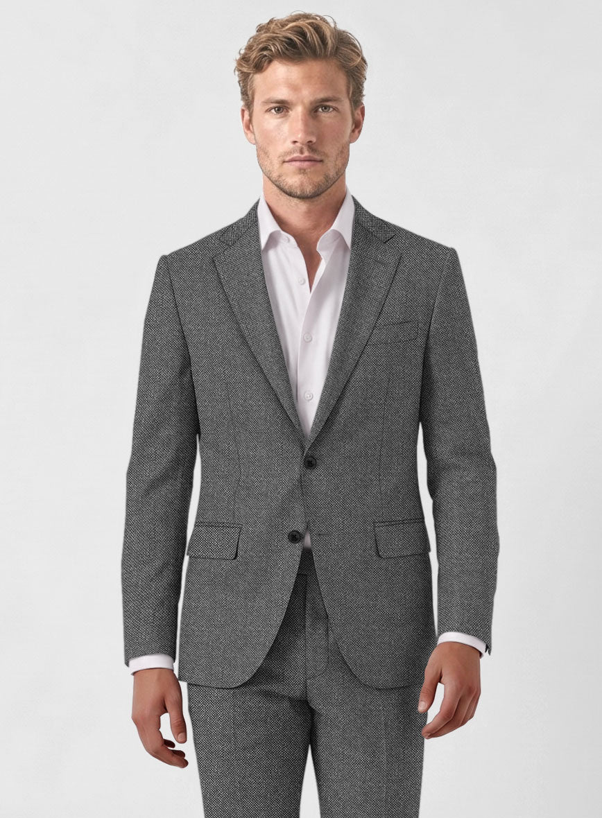 Italian Ombo Gray Birdseye Flannel Suit - StudioSuits