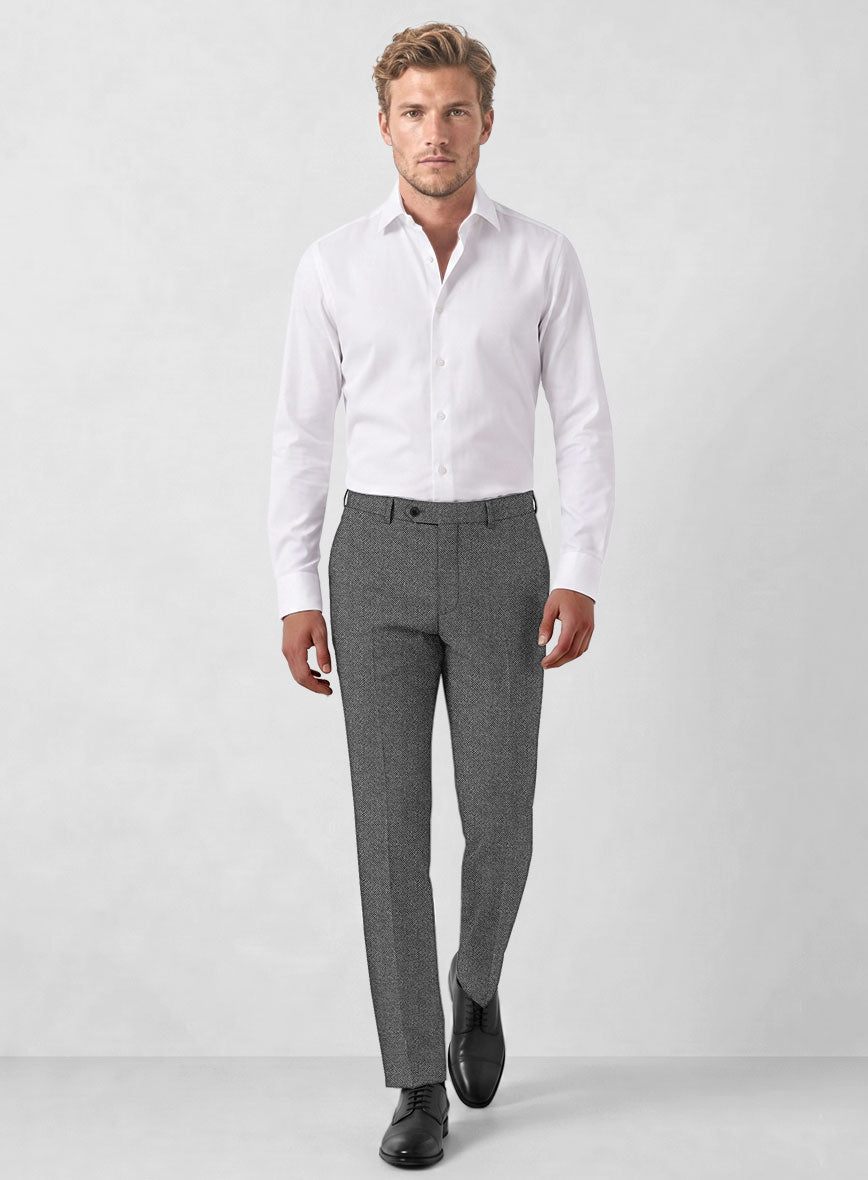 Italian Ombo Gray Birdseye Flannel Suit - StudioSuits
