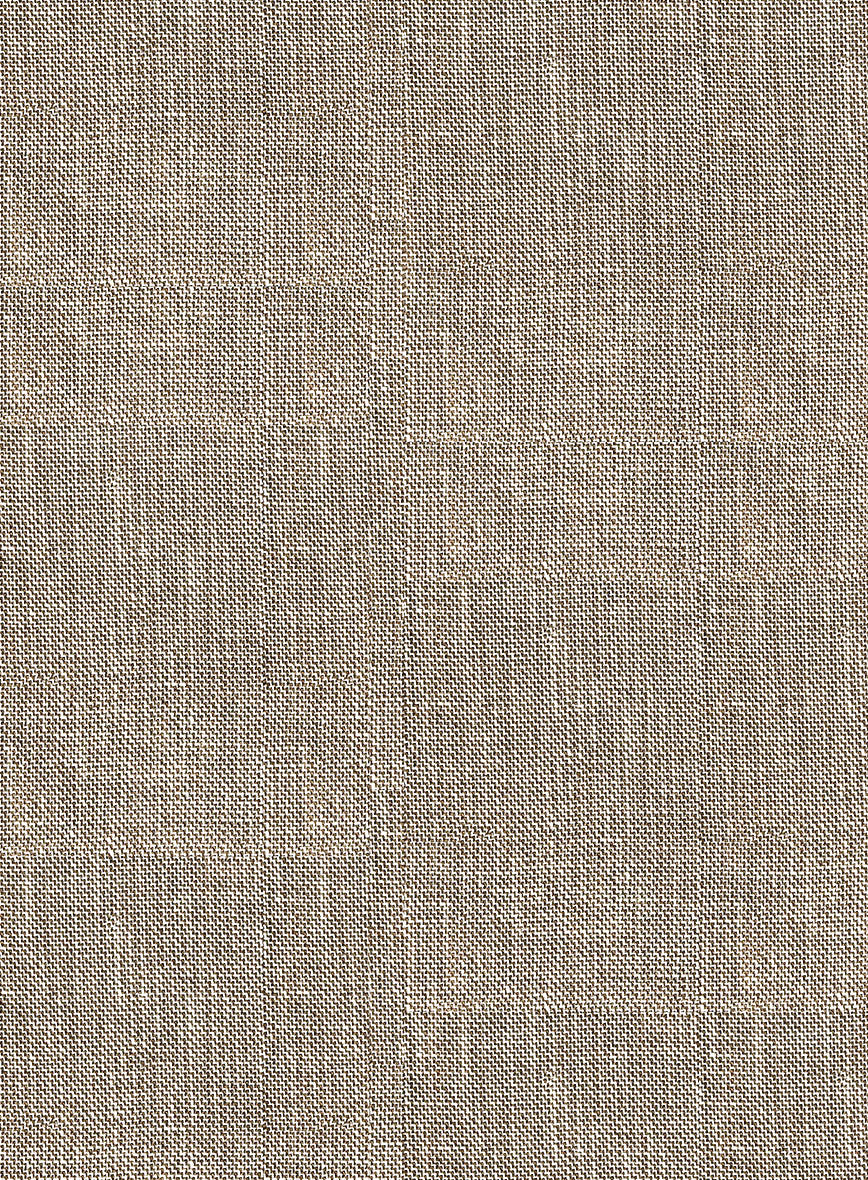 Italian Prato Brown Sharkskin Linen Suit - StudioSuits