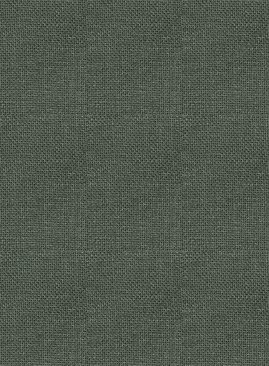 Italian Prato Green Dobby Linen Pants - StudioSuits
