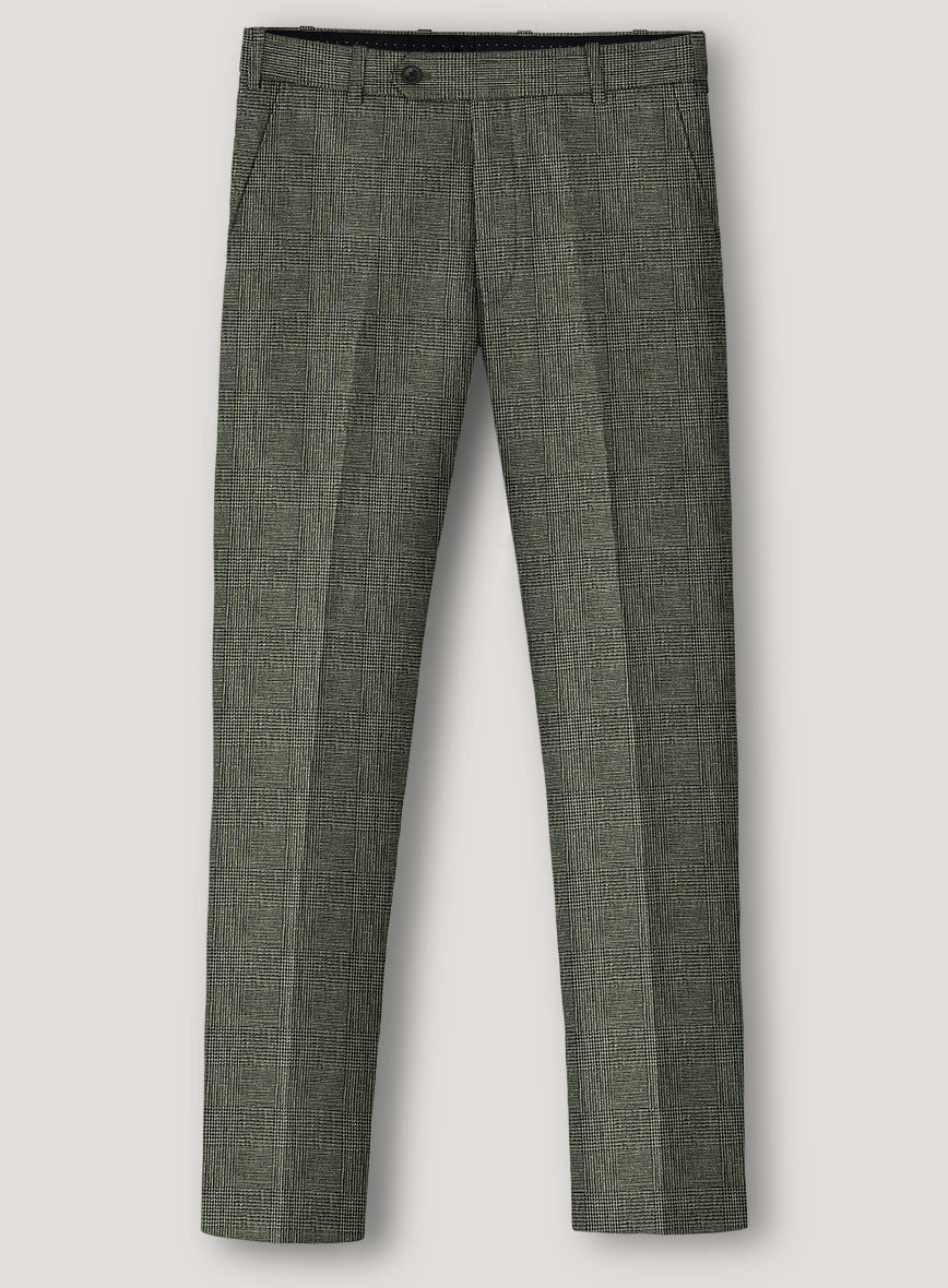 Italian Prato Olive Glen Linen Pants - StudioSuits