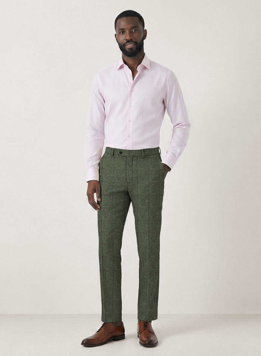 Italian Prato Olive Glen Linen Pants - StudioSuits