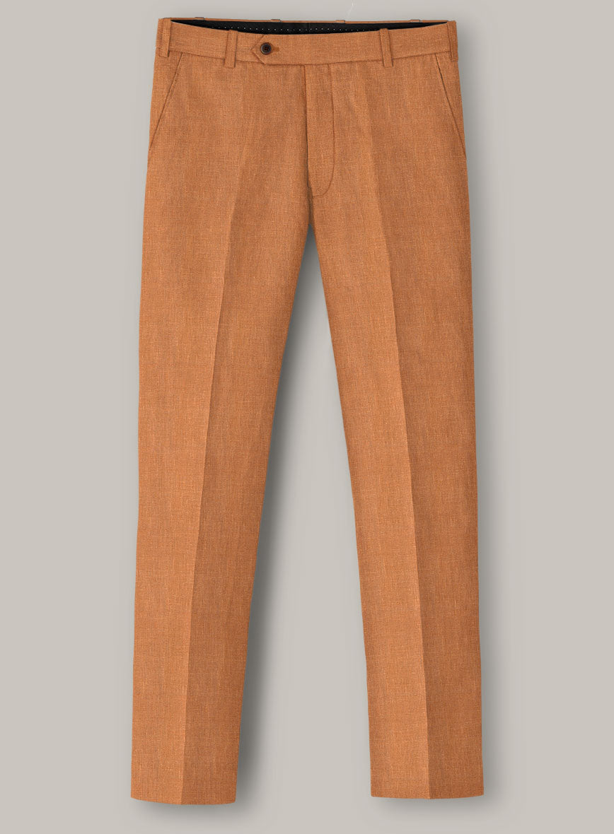 Italian Prato Orange Linen Suit - StudioSuits