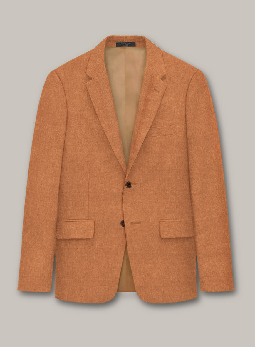 Italian Prato Orange Linen Jacket - StudioSuits