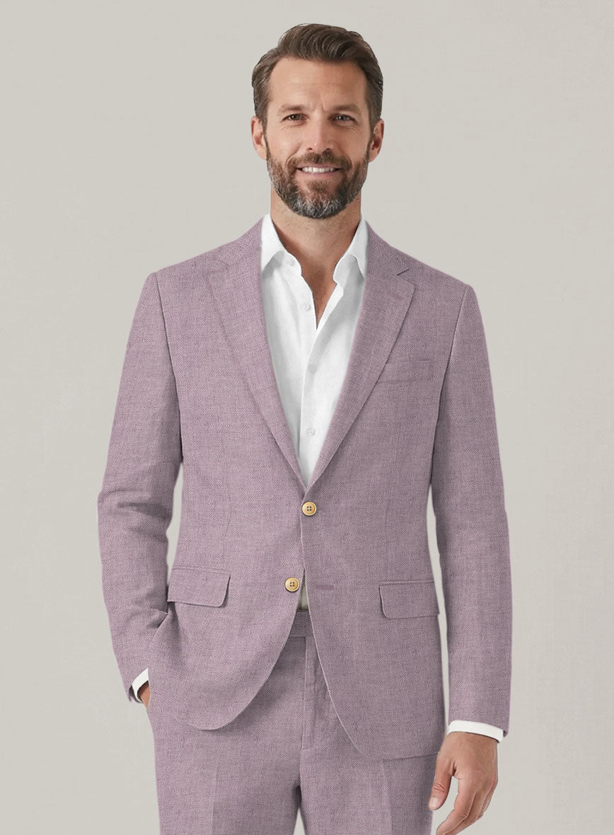 Italian Prato Orchid Mist Linen Jacket - StudioSuits