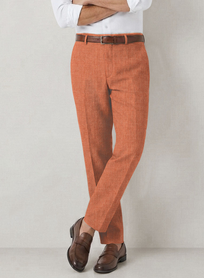 Italian Prato Terracotta Linen Pants - StudioSuits