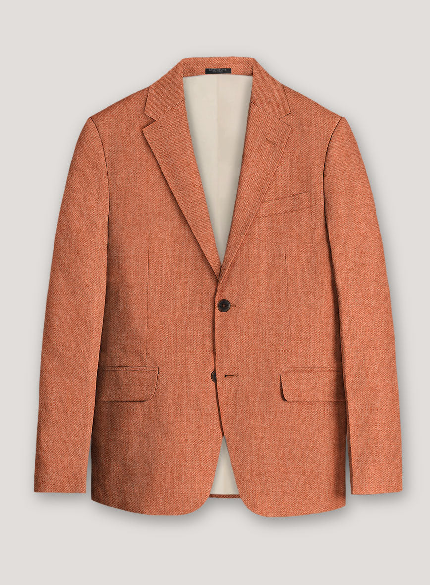 Italian Prato Terracotta Linen Jacket - StudioSuits
