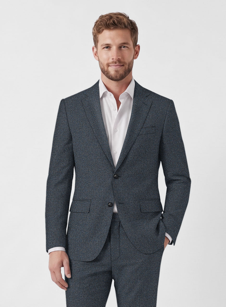 Italian Quelo Blue Twill Flannel Jacket - StudioSuits