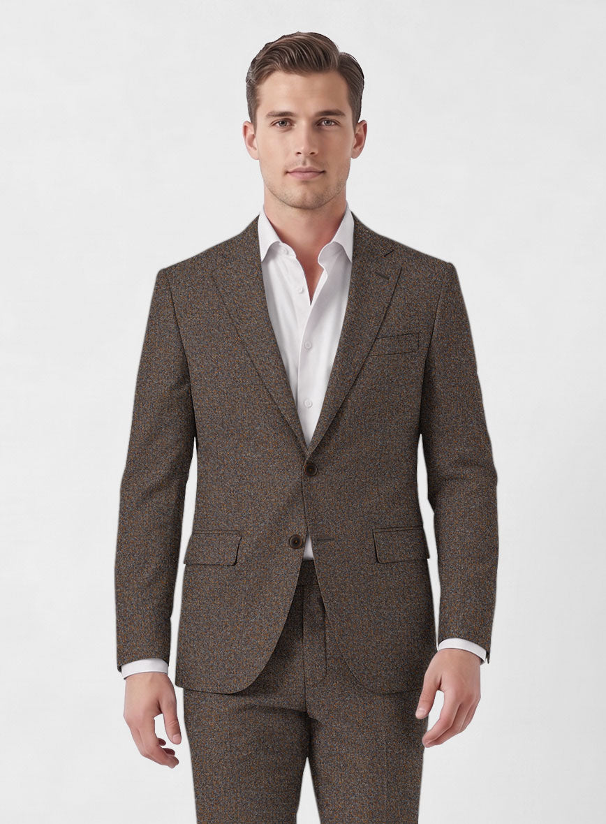 Italian Quelo Brown Twill Flannel Jacket - StudioSuits