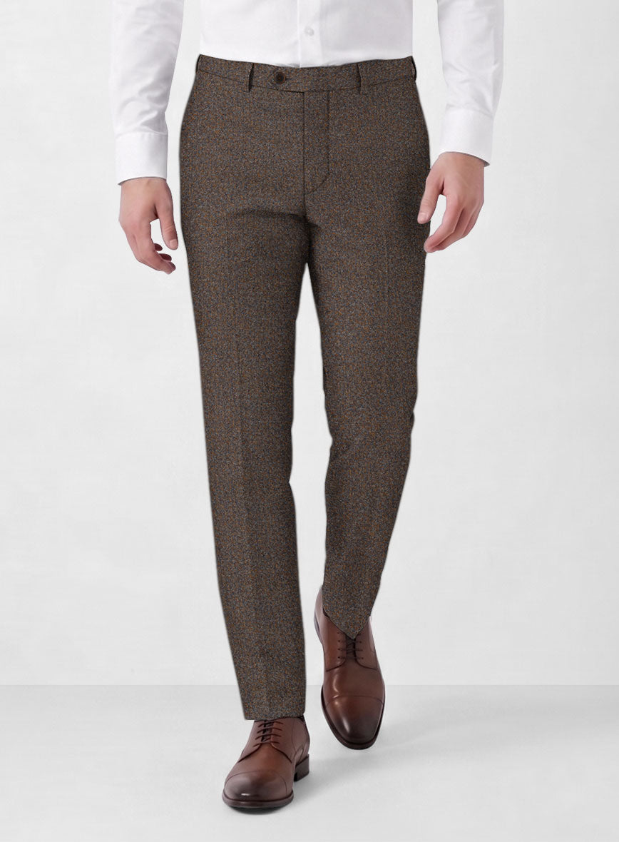 Italian Quelo Brown Twill Flannel Pants - StudioSuits