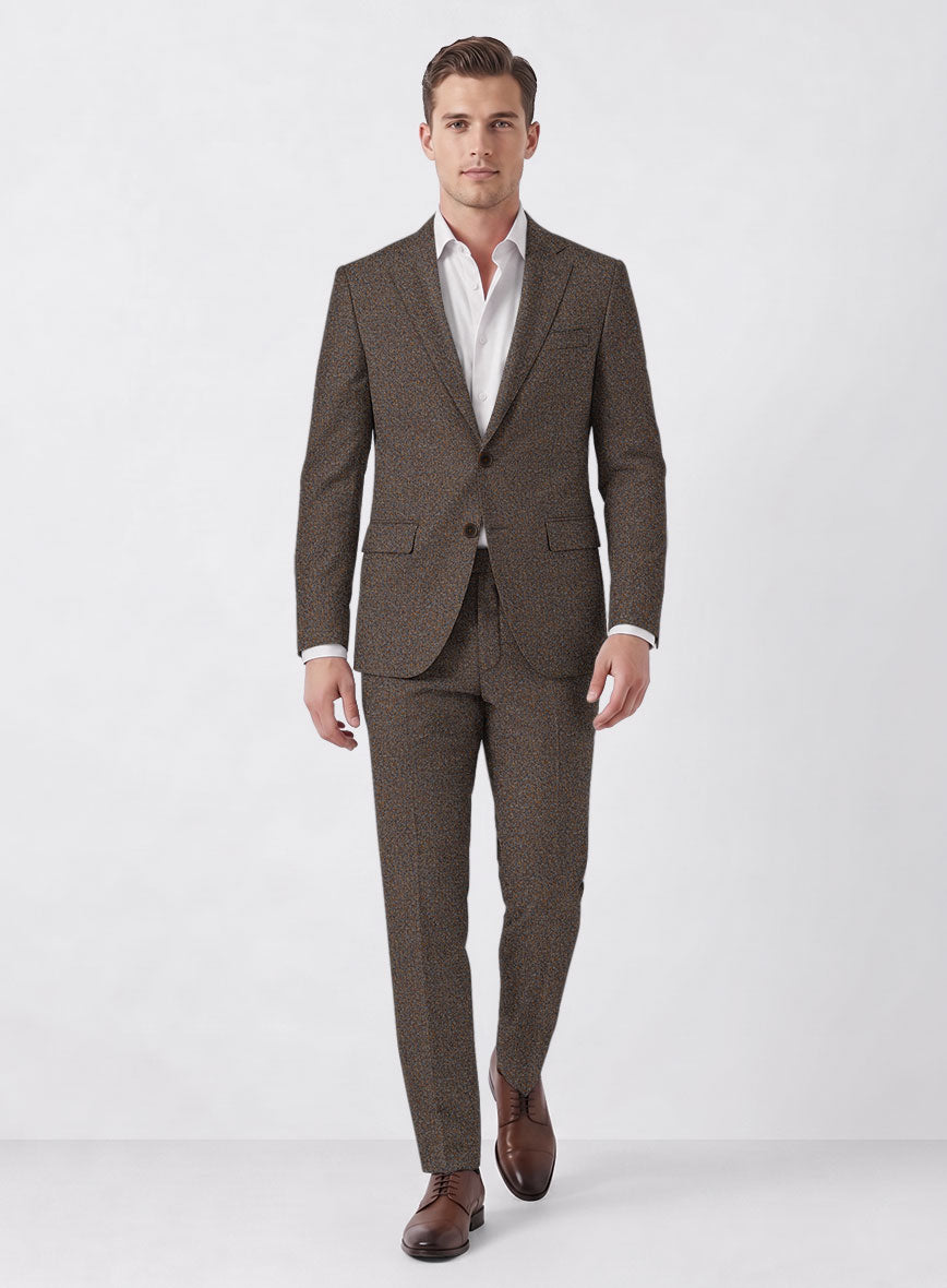 Italian Quelo Brown Twill Flannel Suit - StudioSuits