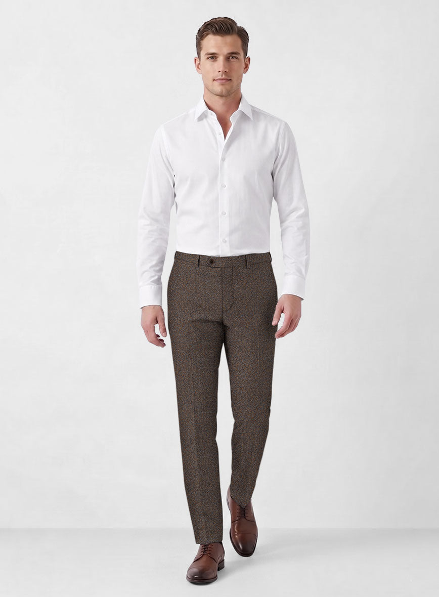 Italian Quelo Brown Twill Flannel Suit - StudioSuits