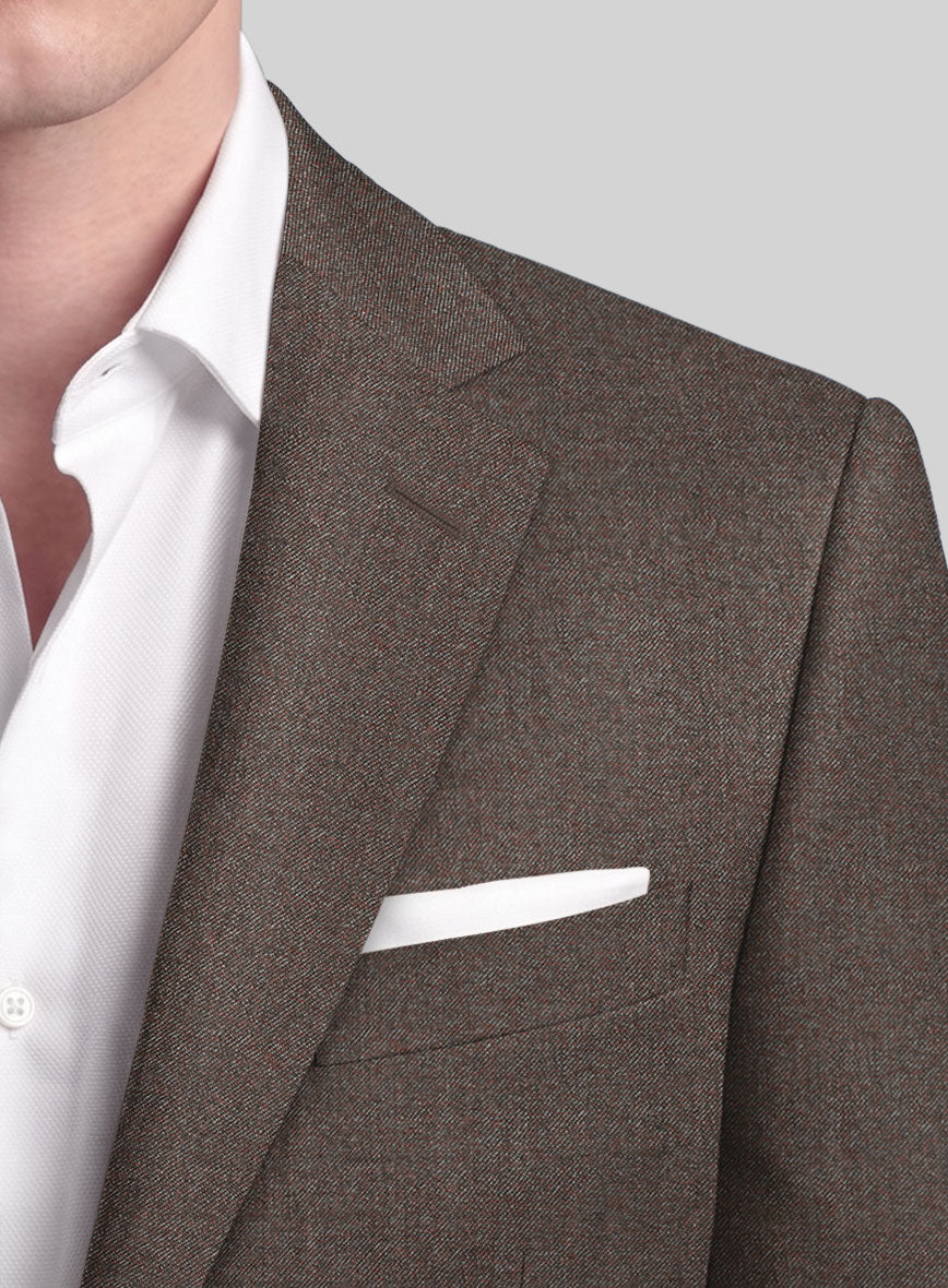 Italian Quelo Brown Twill Flannel Suit - StudioSuits