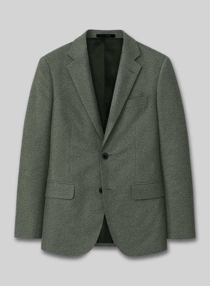 Italian Quelo Green Twill Flannel Suit - StudioSuits