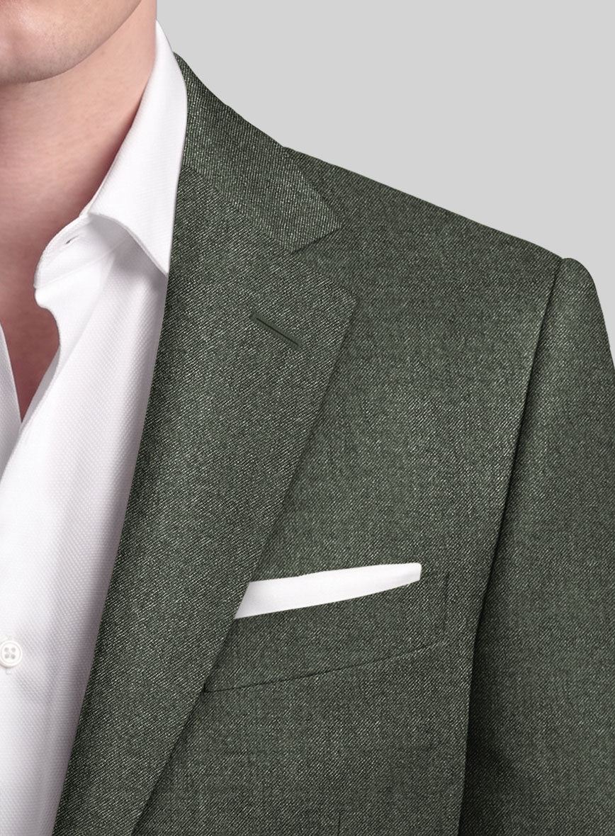 Italian Quelo Green Twill Flannel Suit - StudioSuits