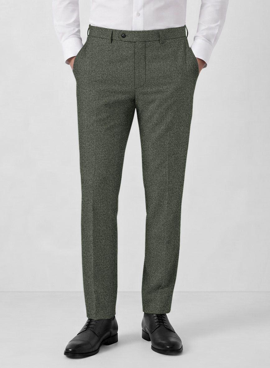 Italian Quelo Green Twill Flannel Suit - StudioSuits