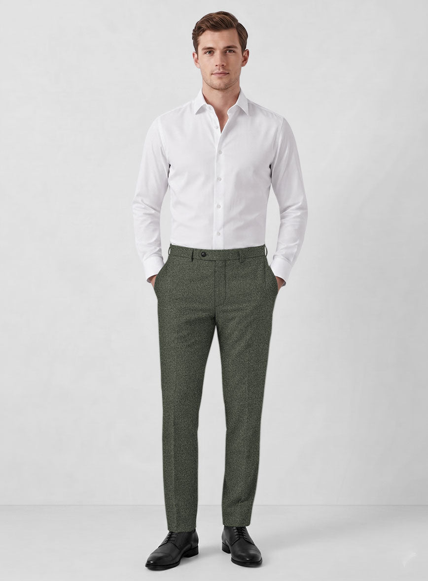 Italian Quelo Green Twill Flannel Suit - StudioSuits