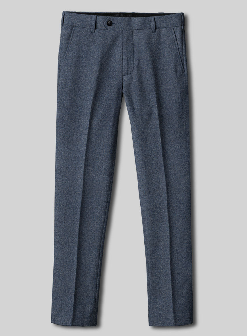 Italian Quelo Indigo Blue Twill Flannel Suit - StudioSuits