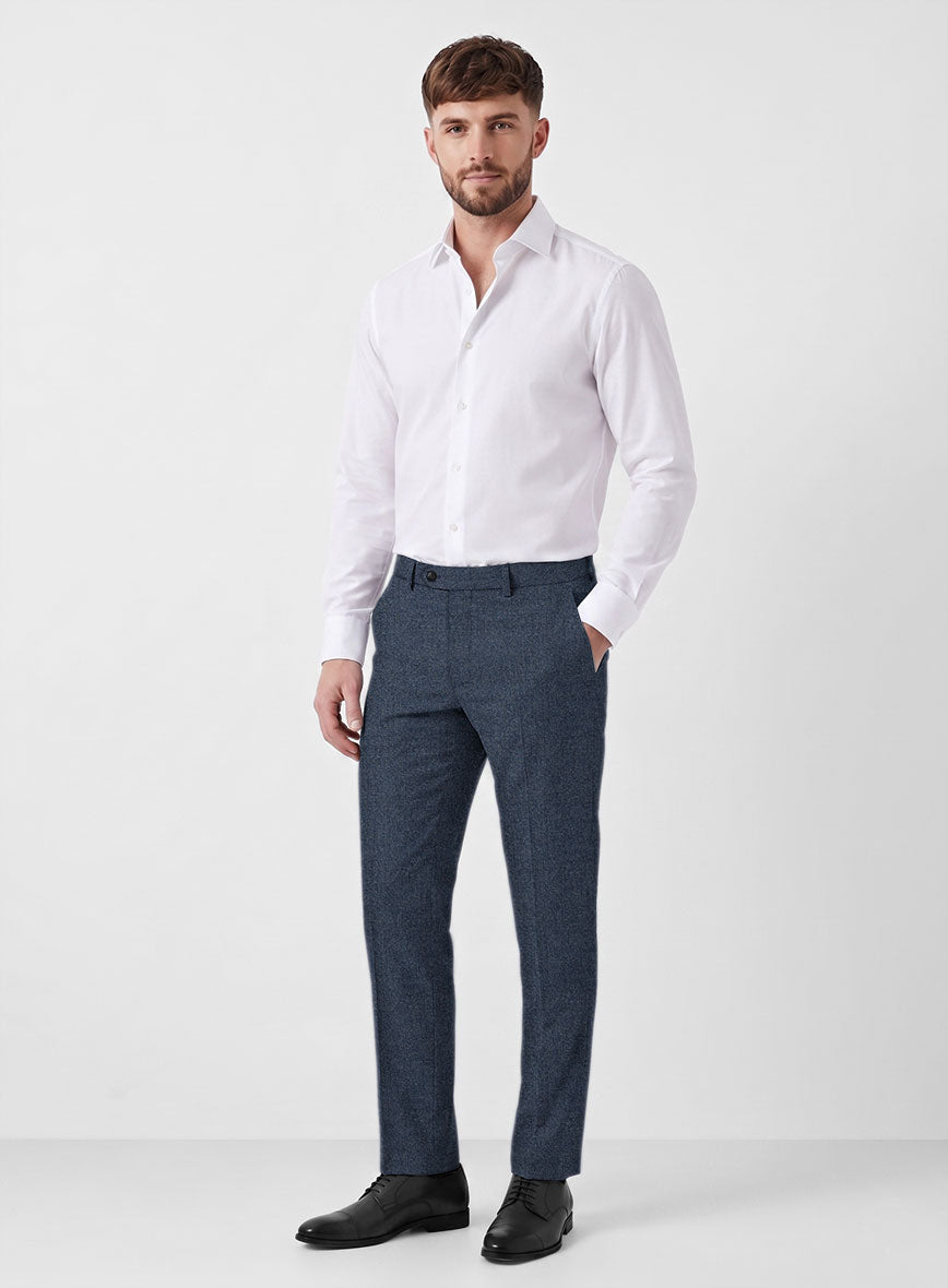 Italian Quelo Indigo Blue Twill Flannel Suit - StudioSuits