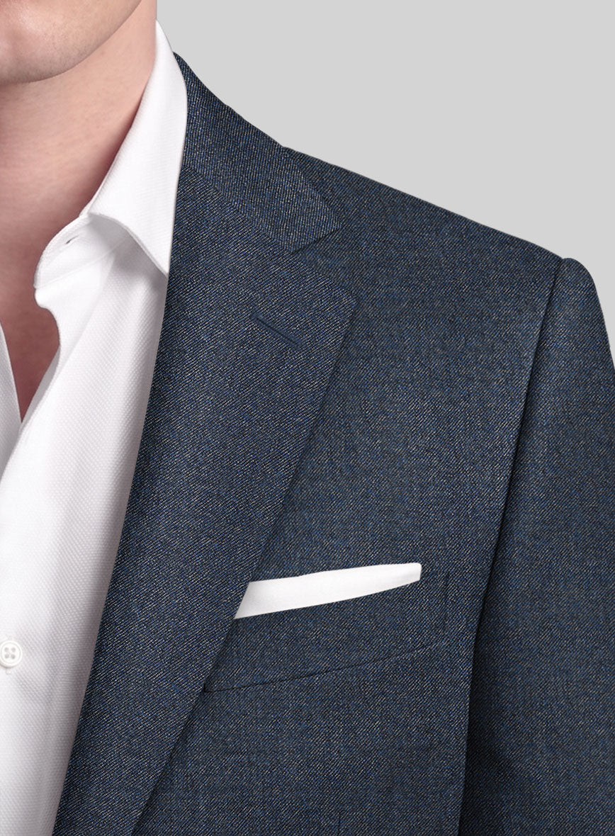 Italian Quelo Indigo Blue Twill Flannel Suit - StudioSuits
