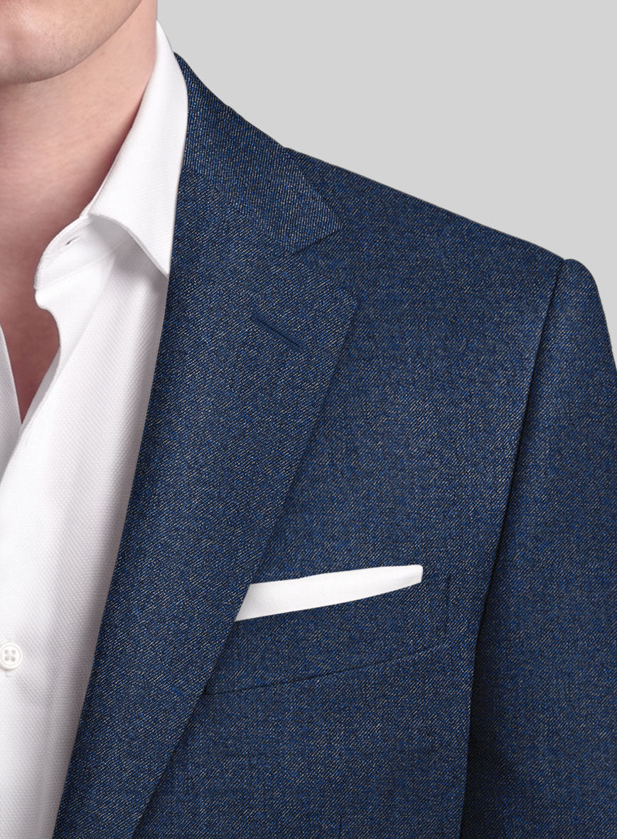 Italian Quelo Lapis Blue Twill Flannel Jacket - StudioSuits