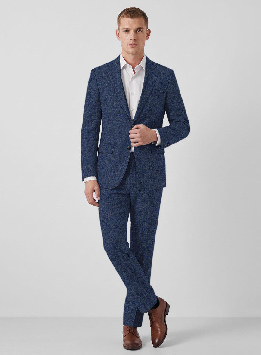 Italian Quelo Lapis Blue Twill Flannel Suit - StudioSuits