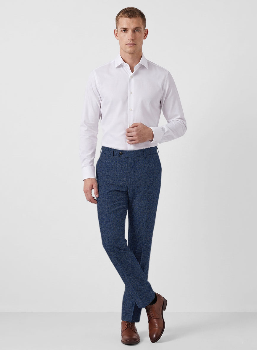 Italian Quelo Lapis Blue Twill Flannel Suit - StudioSuits