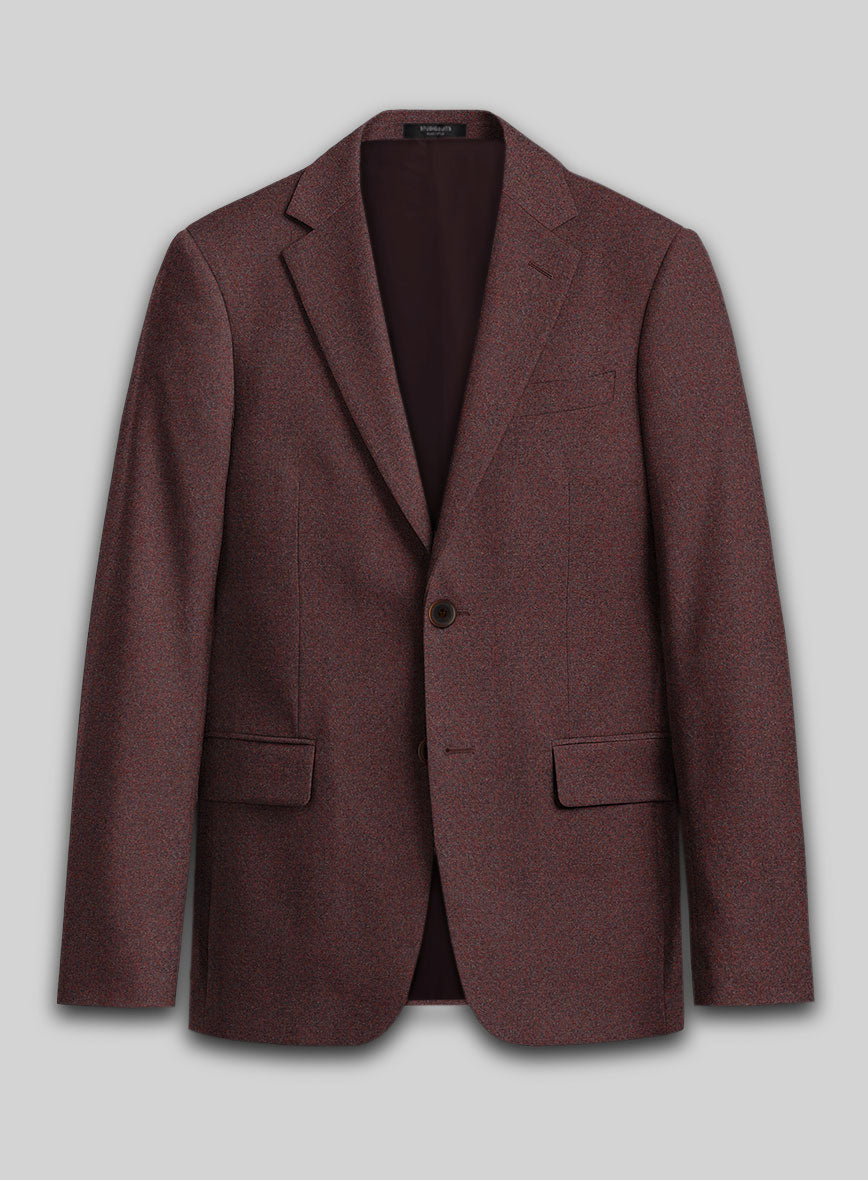 Italian Quelo Wine Twill Flannel Suit - StudioSuits