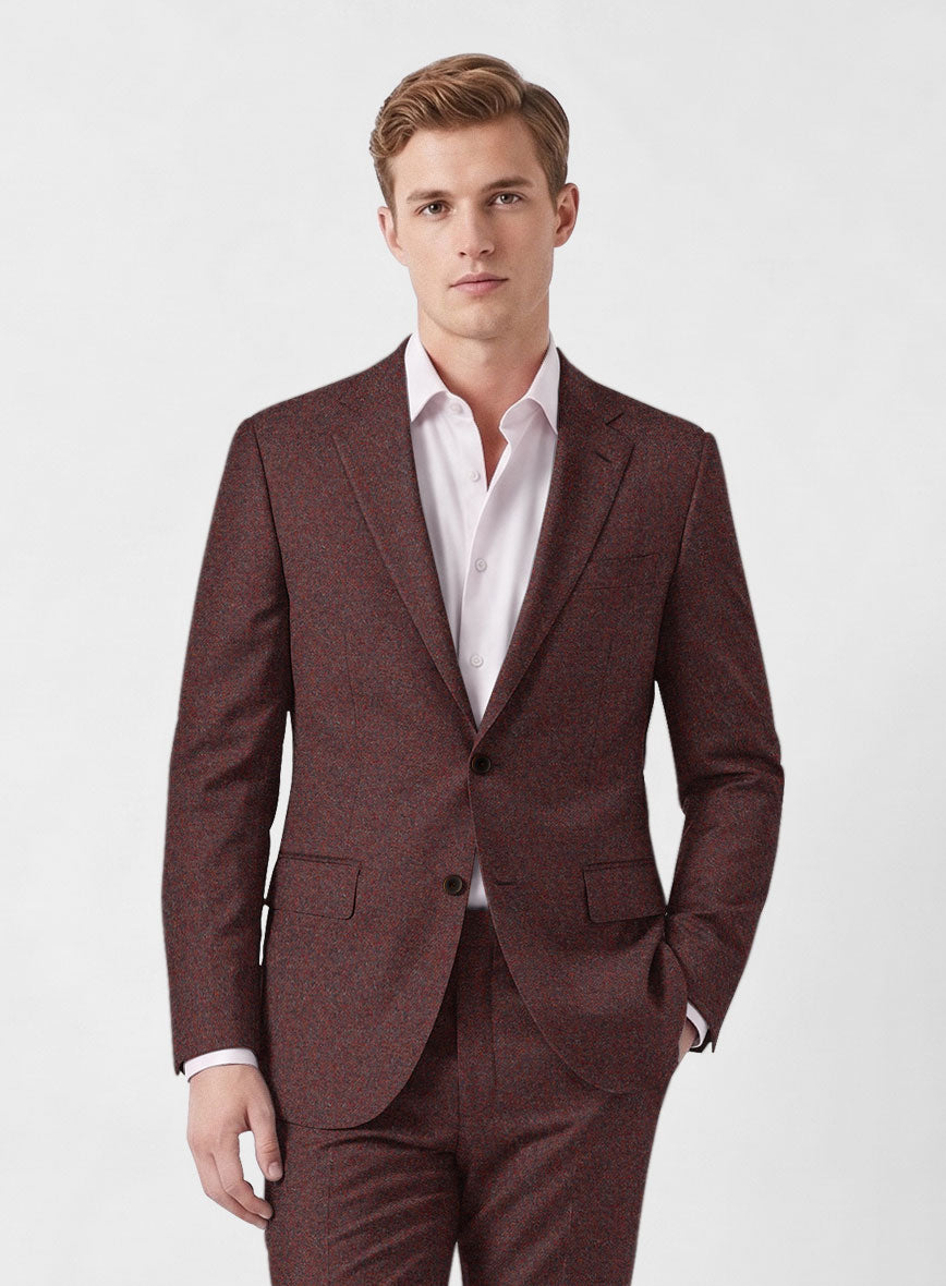 Italian Quelo Wine Twill Flannel Suit - StudioSuits