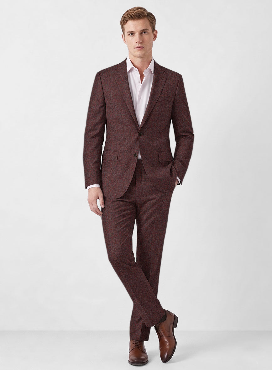 Italian Quelo Wine Twill Flannel Suit - StudioSuits