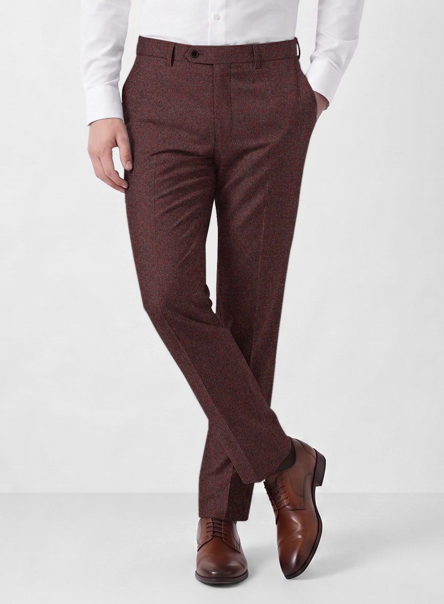 Italian Quelo Wine Twill Flannel Suit - StudioSuits