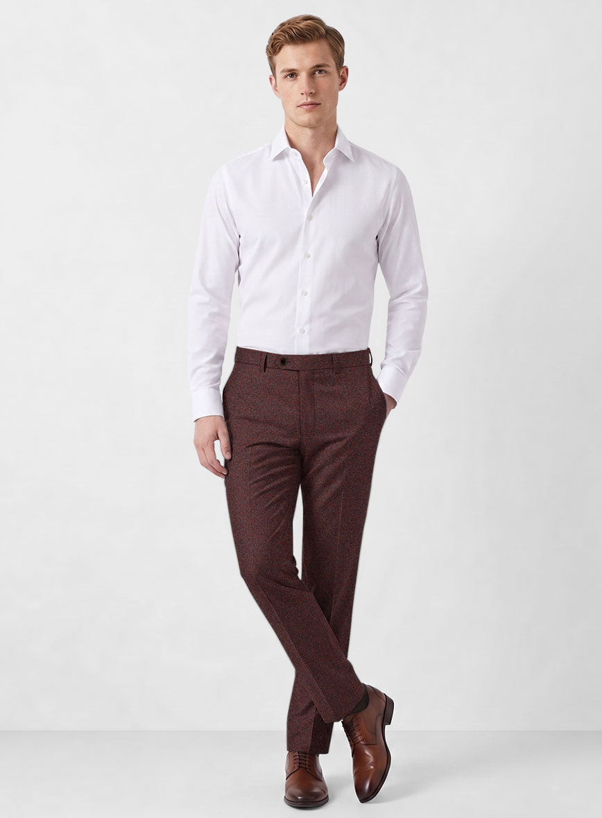 Italian Quelo Wine Twill Flannel Suit - StudioSuits
