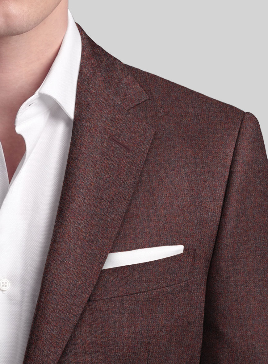 Italian Quelo Wine Twill Flannel Suit - StudioSuits