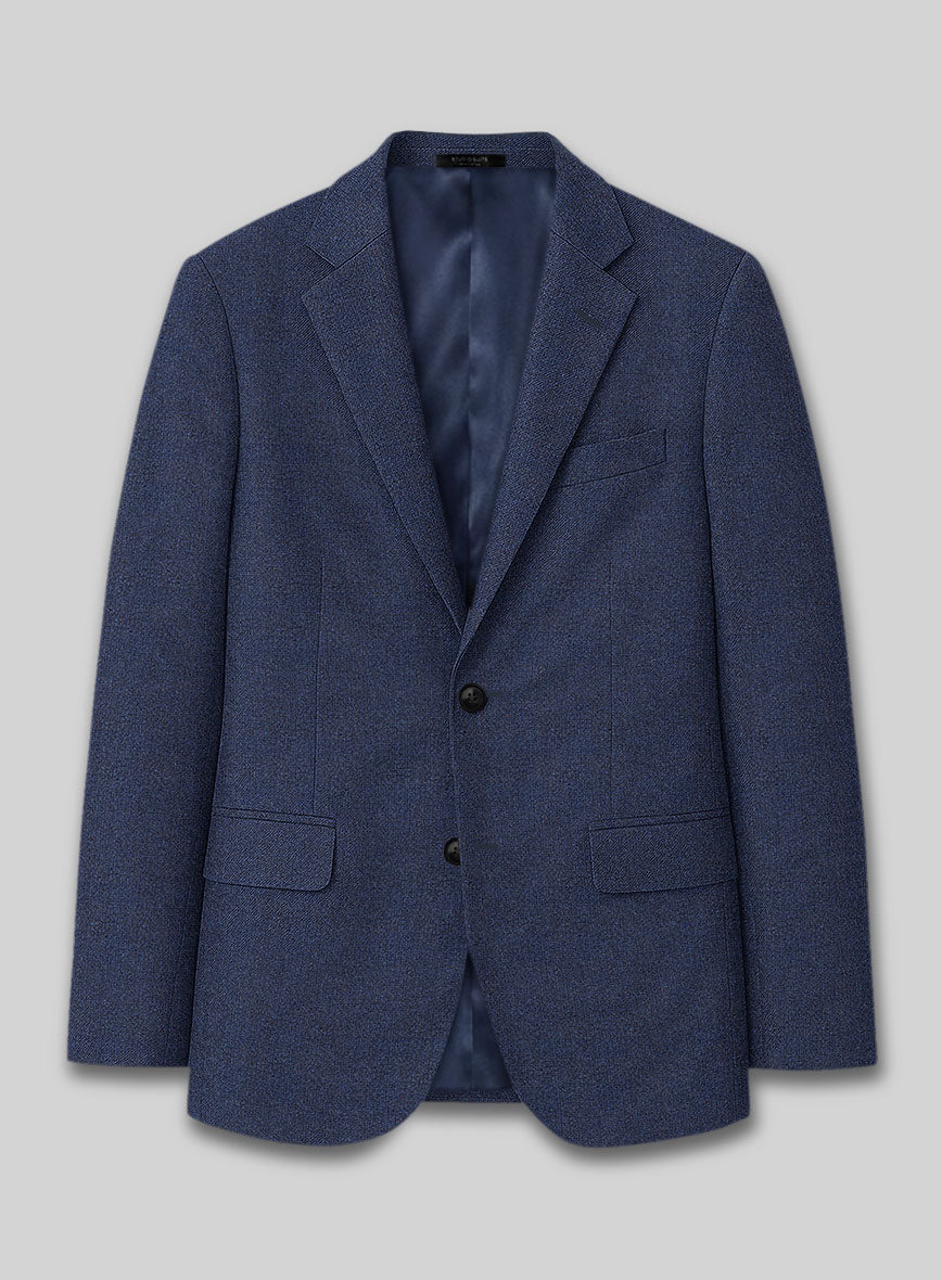 Italian Tavi Blue Nailhead Flannel Jacket - StudioSuits