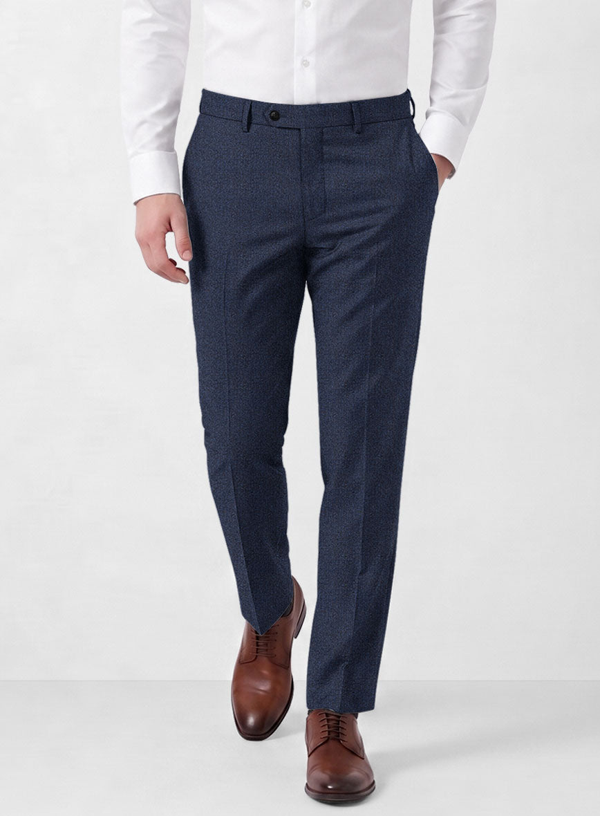 Italian Tavi Blue Nailhead Flannel Pants - StudioSuits