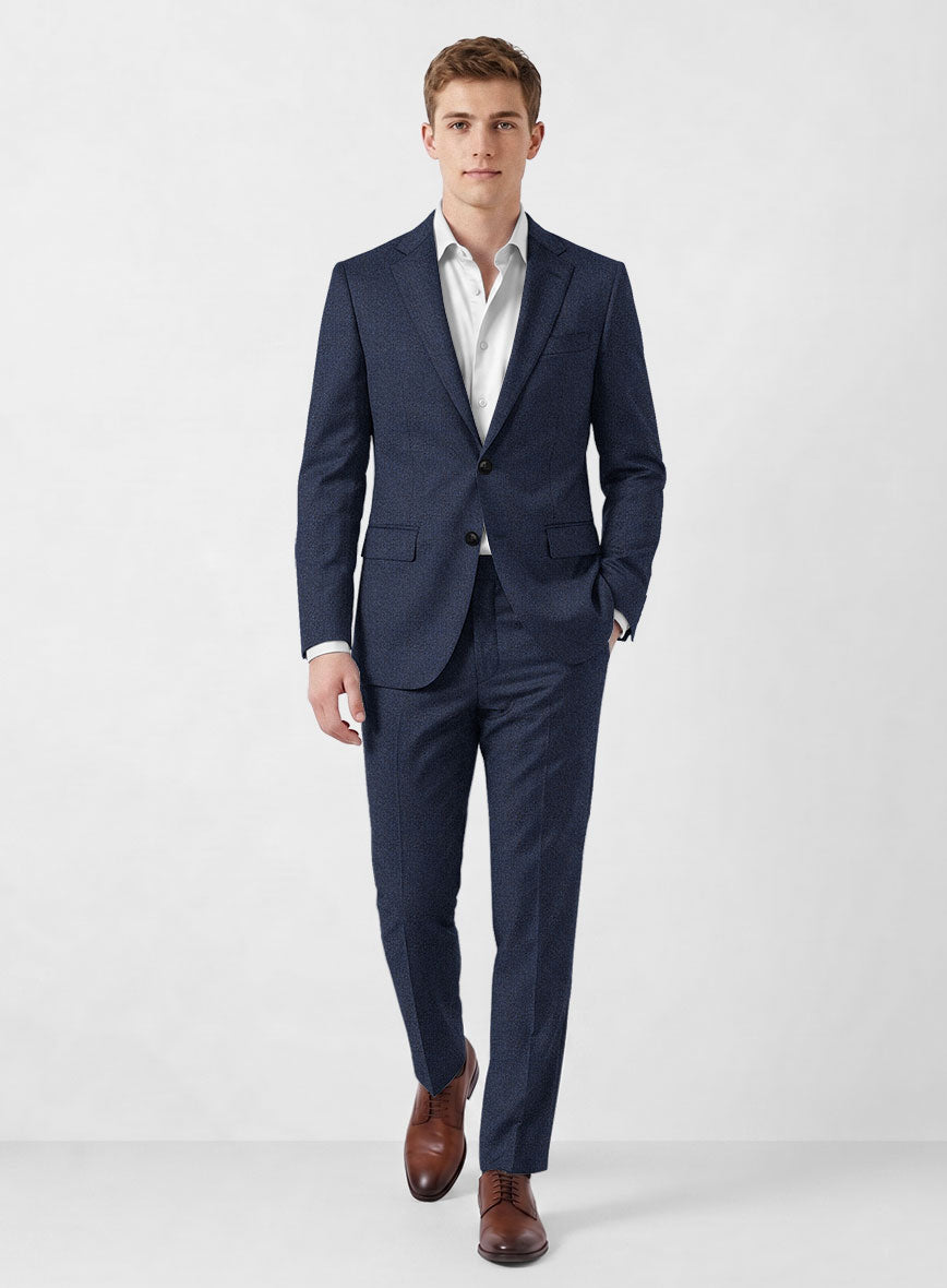 Italian Tavi Blue Nailhead Flannel Suit - StudioSuits