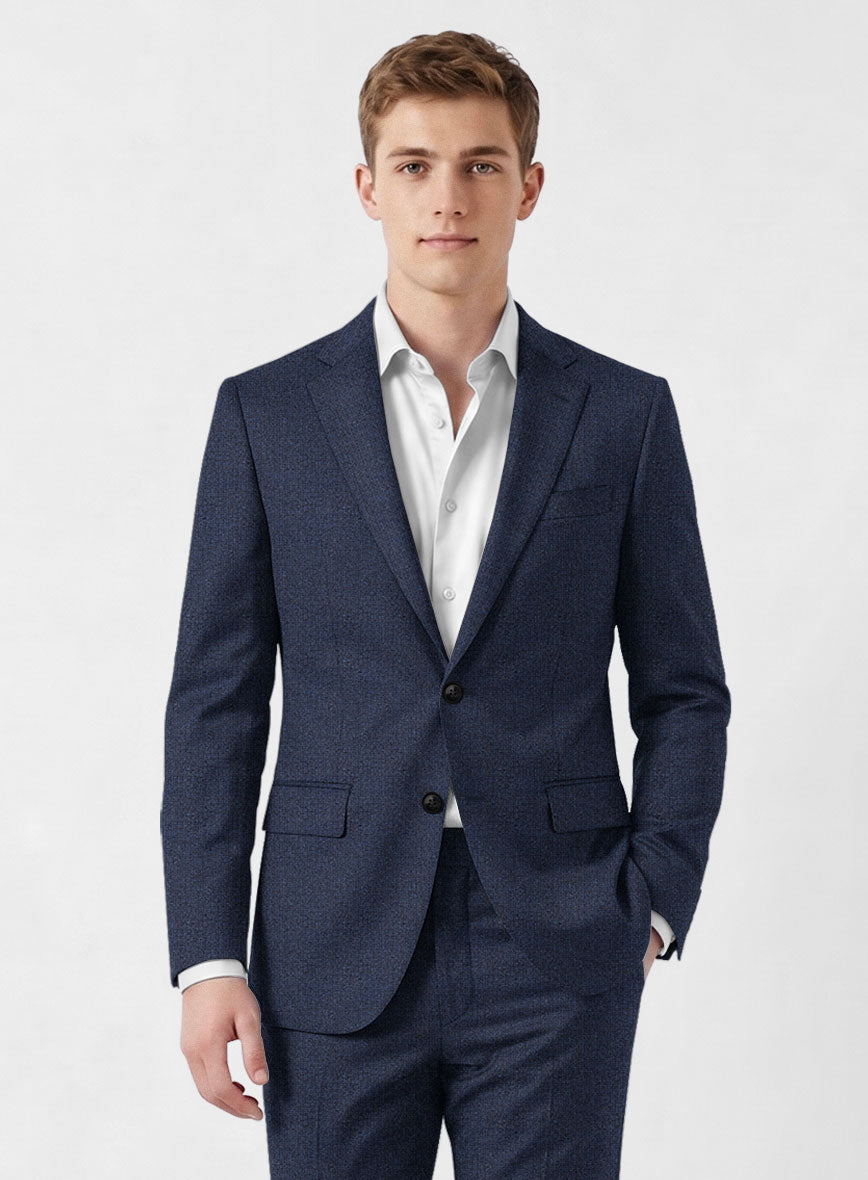 Italian Tavi Blue Nailhead Flannel Suit - StudioSuits