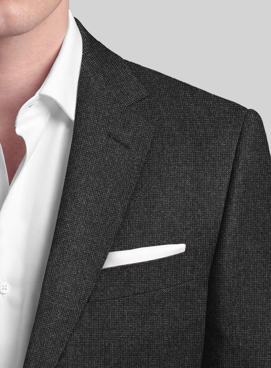 Italian Tavi Dark Gray Nailhead Flannel Jacket - StudioSuits