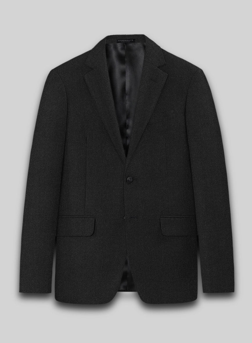 Italian Turna Black Flannel Suit - StudioSuits