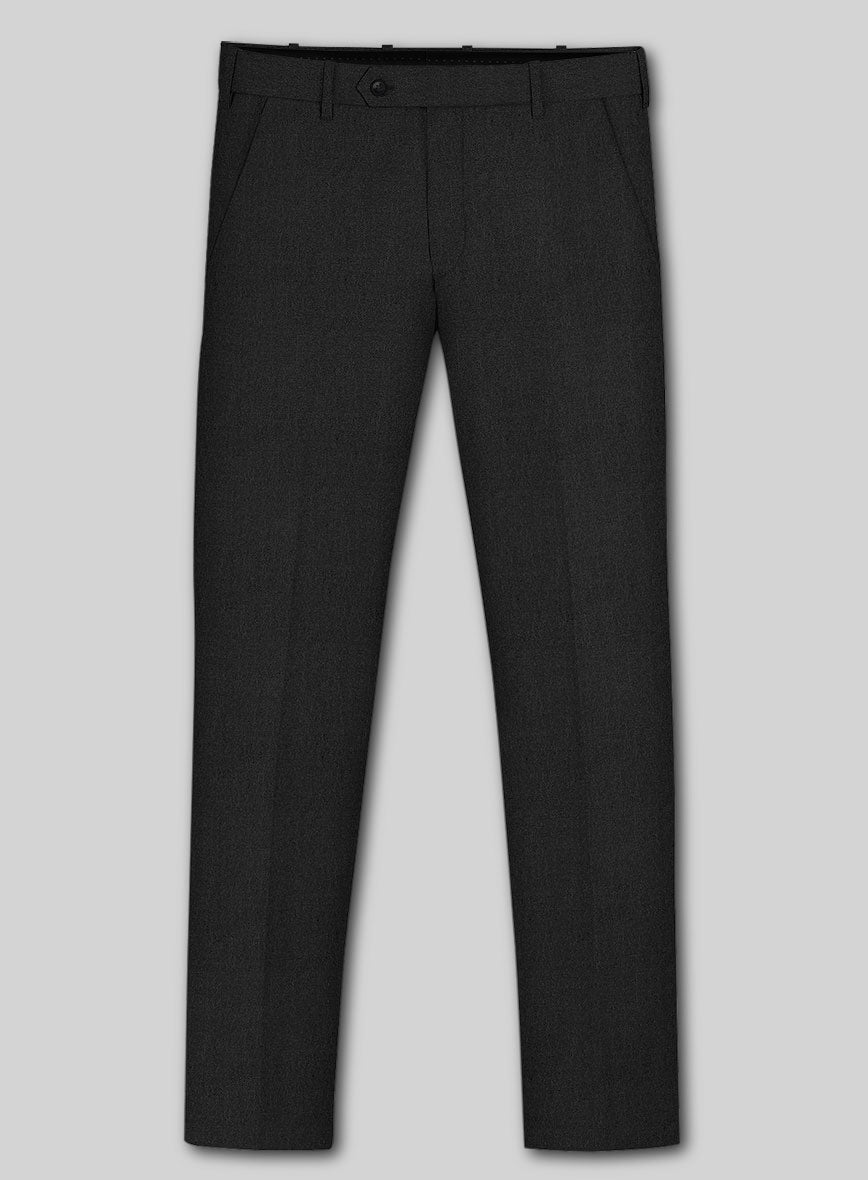 Italian Turna Black Flannel Suit - StudioSuits