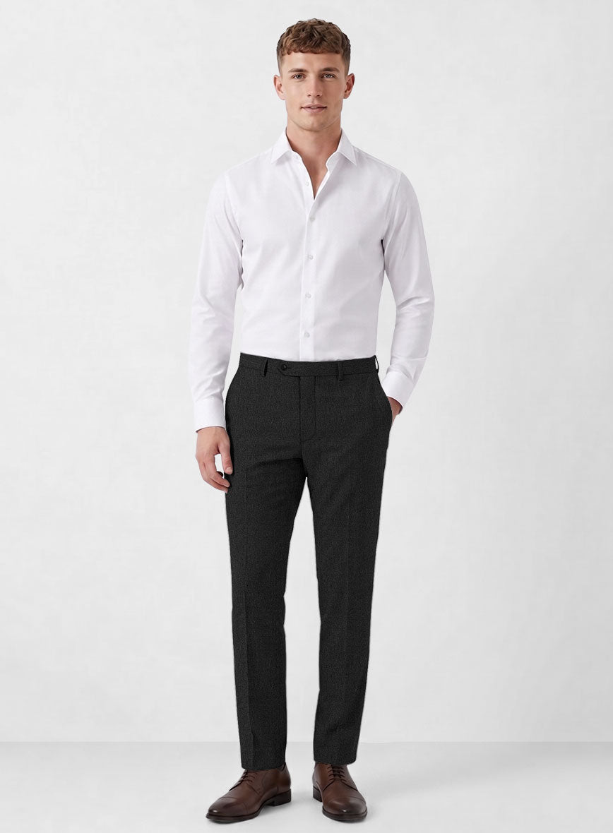 Italian Turna Black Flannel Suit - StudioSuits